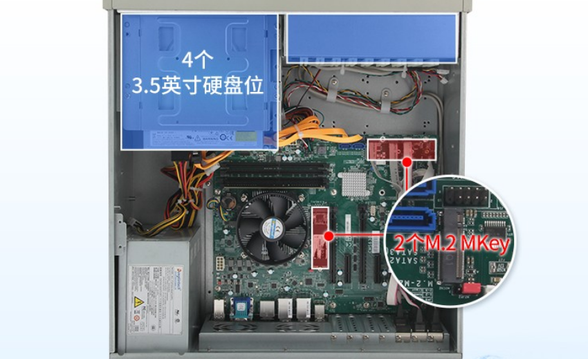 該工控機(jī)端口豐富，擴(kuò)展性強(qiáng)，可外接多種設(shè)備，滿足客戶多種需求。